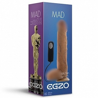 Крупный вибратор на присоске "Egzo" реалистичный 