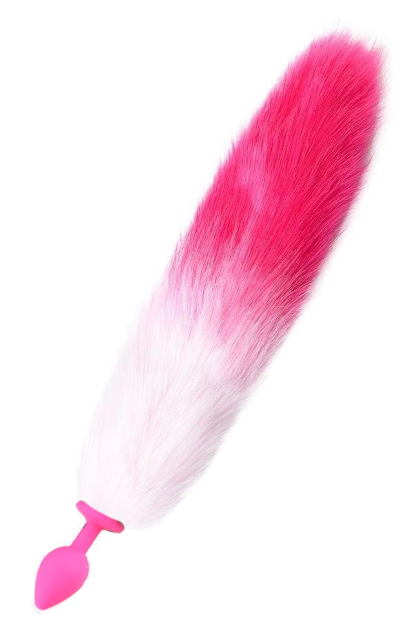 Пробка с хвостом градиент "Vandersex" розовая, S 